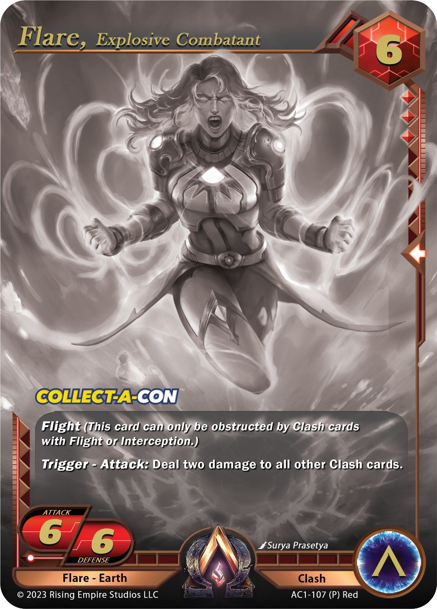 Image for Flare, Explosive Combatant (Collect-A-Con Promo) (The Awakening) (AC1-107) - Alpha Clash