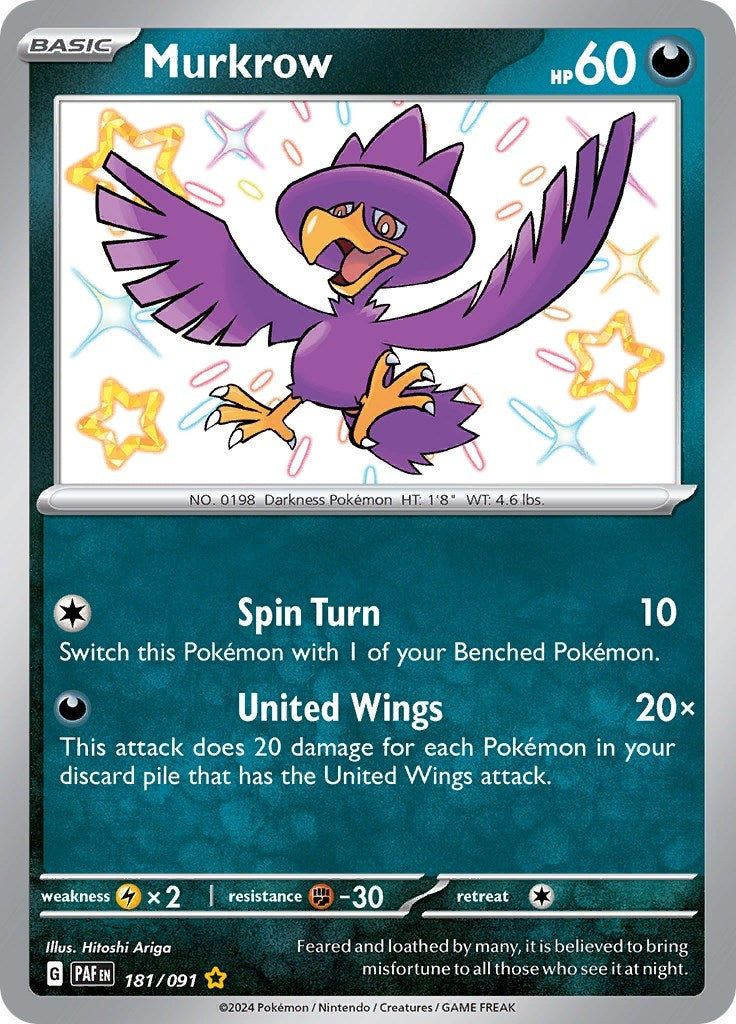 Image for Murkrow (SV: Paldean Fates) (181/091) - Pokemon