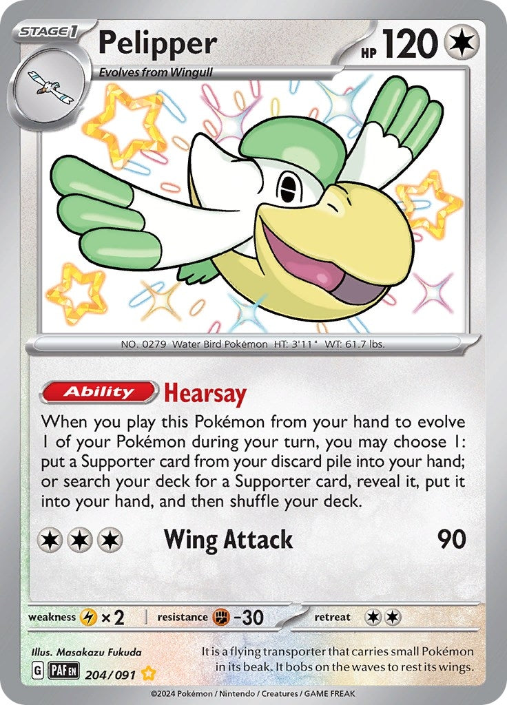 Image for Pelipper (SV: Paldean Fates) (204/091) - Pokemon