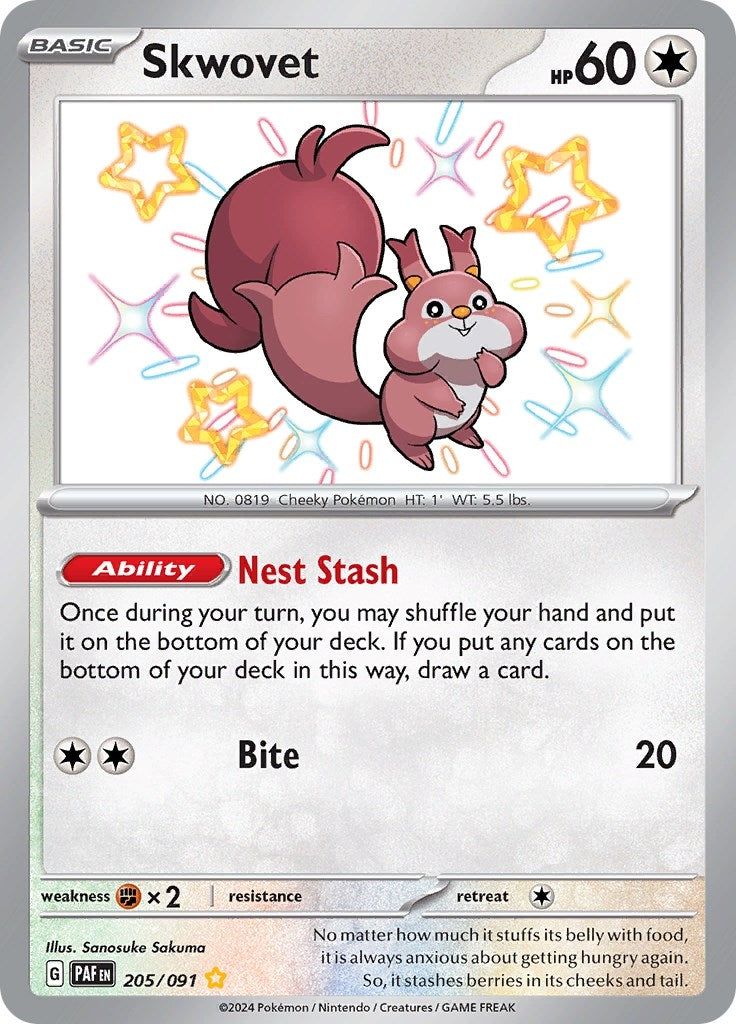 Image for Skwovet (SV: Paldean Fates) (205/091) - Pokemon
