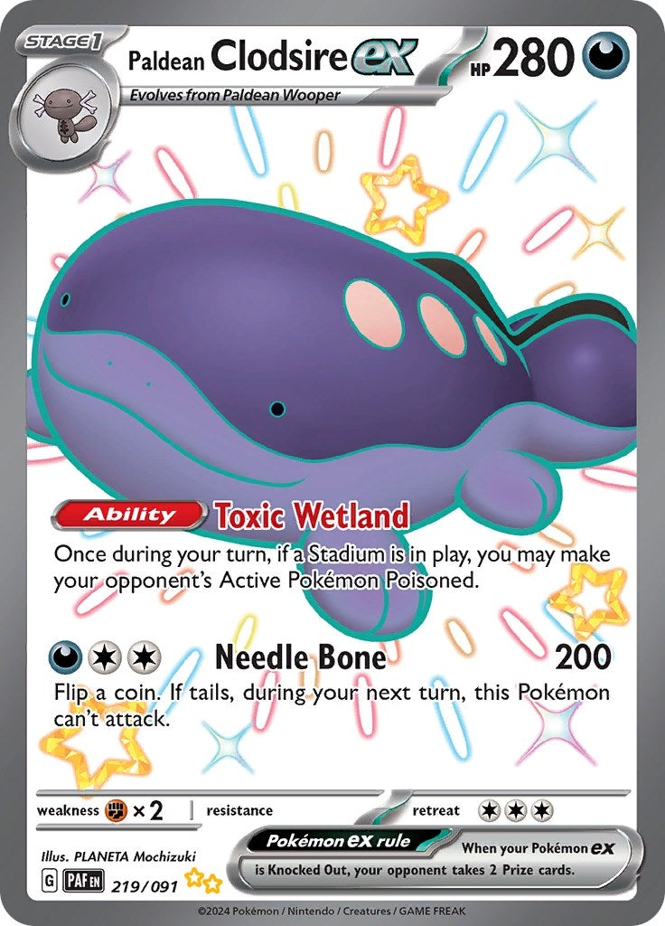 Image for Paldean Clodsire ex (SV: Paldean Fates) (219/091) - Pokemon