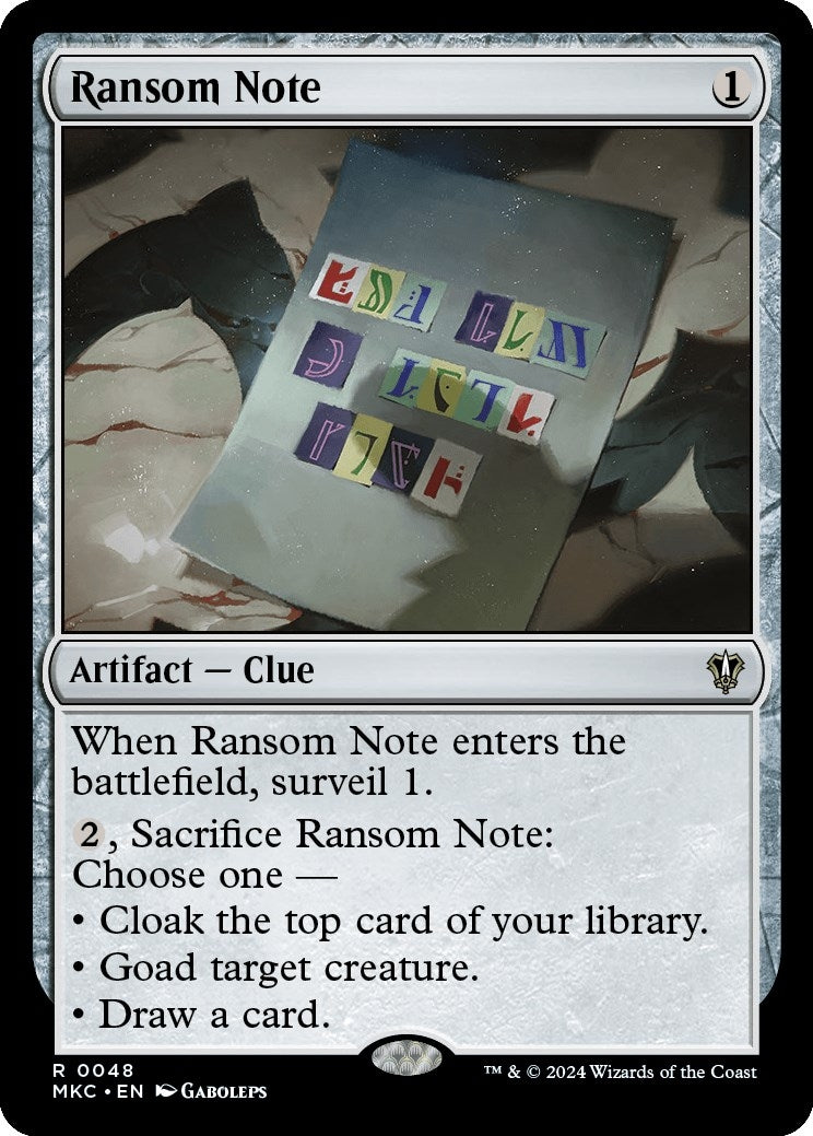 Image for Ransom Note (0048) (Commander: Murders at Karlov Manor) (48) - Magic: The Gathering