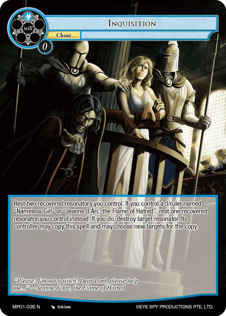 Image for Inquisition (Masterpiece "Pilgrim-Memories") (MP01-035 N) - Force of Will