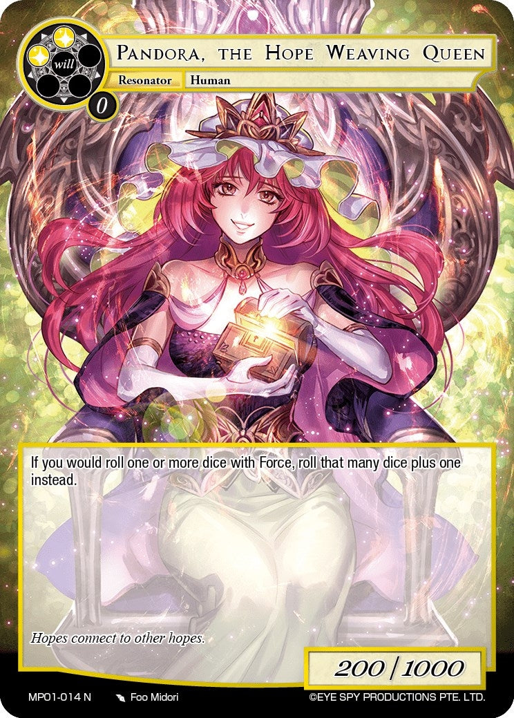 Image for Pandora, the Hope Weaving Queen (Masterpiece "Pilgrim-Memories") (MP01-014 N) - Force of Will