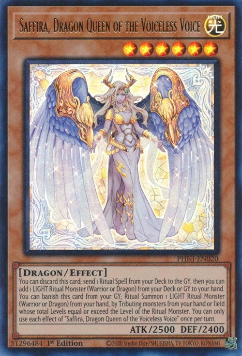 Image for Saffira, Dragon Queen of the Voiceless Voice (Phantom Nightmare) (PHNI-EN020) - YuGiOh