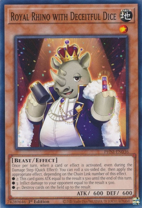 Image for Royal Rhino with Deceitful Dice (Phantom Nightmare) (PHNI-EN036) - YuGiOh
