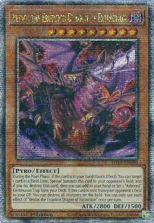 Image for Veidos the Eruption Dragon of Extinction (Quarter Century Secret Rare) (Phantom Nightmare) (PHNI-EN090) - YuGiOh
