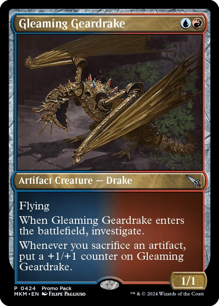 Image for Gleaming Geardrake (Promo Pack: Murders at Karlov Manor) (424) - Magic: The Gathering