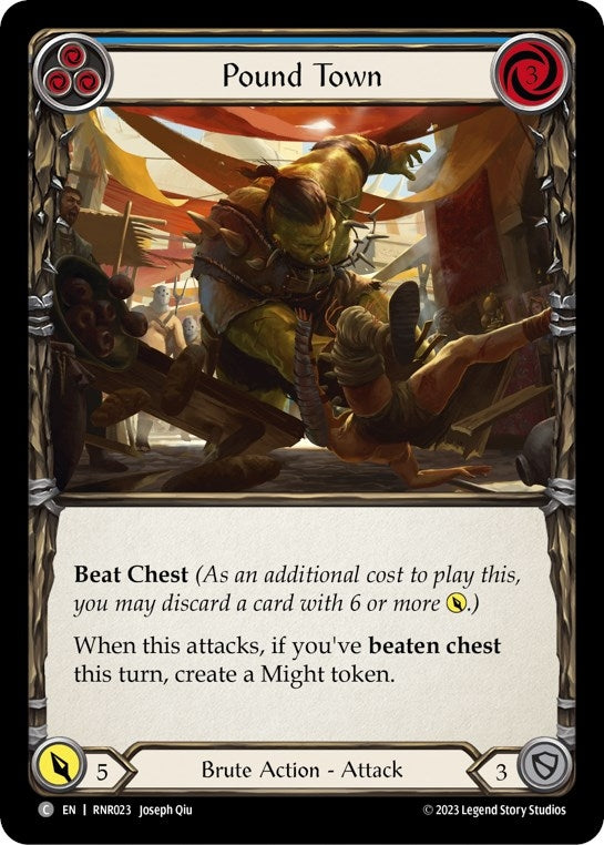 Image for Pound Town (Blue) (Blitz Deck: Heavy Hitters - Rhinar) (RNR023) - Flesh and Blood TCG