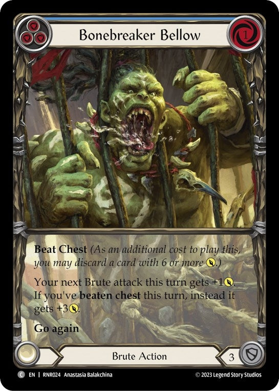 Image for Bonebreaker Bellow (Blue) (Blitz Deck: Heavy Hitters - Rhinar) (RNR024) - Flesh and Blood TCG