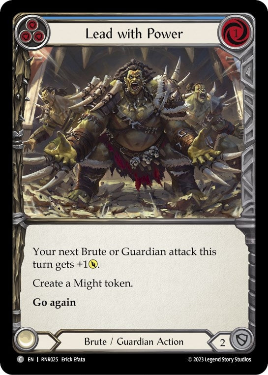 Image for Lead with Power (Blue) (Blitz Deck: Heavy Hitters - Rhinar) (RNR025) - Flesh and Blood TCG