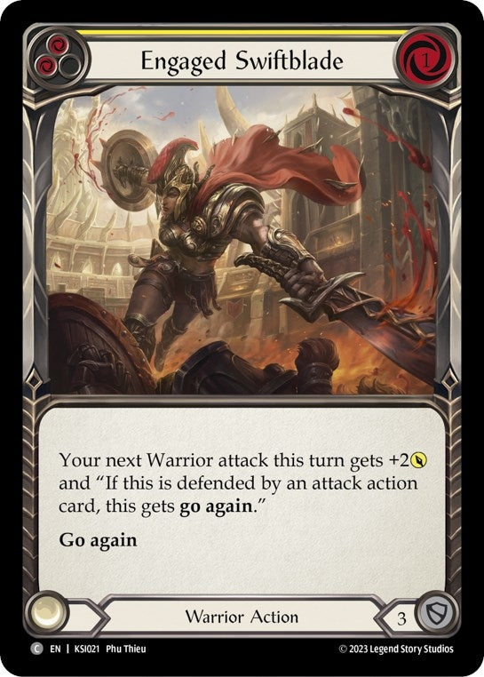 Image for Engaged Swiftblade (Yellow) (Blitz Deck: Heavy Hitters - Kassai) (KSI021) - Flesh and Blood TCG