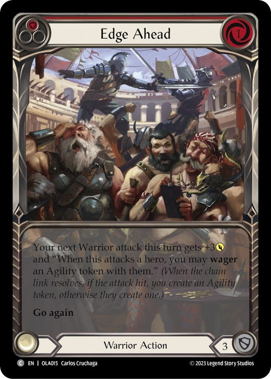 Image for Edge Ahead (Red) (Blitz Deck: Heavy Hitters - Olympia) (OLA015) - Flesh and Blood TCG