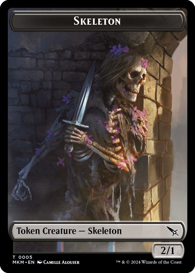 Image for Skeleton Token (Murders at Karlov Manor) (5) - Magic: The Gathering