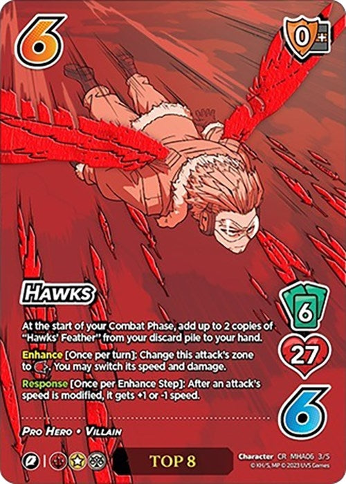 Image for Hawks (Hero League Championship 2023 Chrome Rare - Top 8) (UniVersus: My Hero Academia Promo Cards) (3/5) - UniVersus