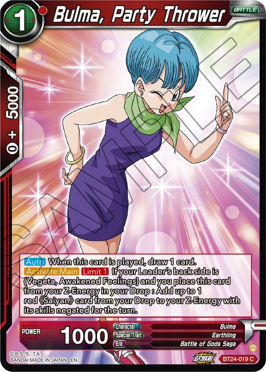 Image for Bulma, Party Thrower (Beyond Generations) (BT24-019) - Dragon Ball Super: Masters