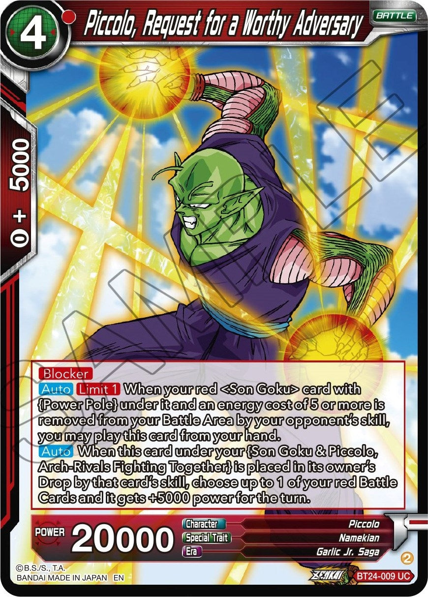 Image for Piccolo, Request for a Worthy Adversary (Beyond Generations) (BT24-009) - Dragon Ball Super: Masters