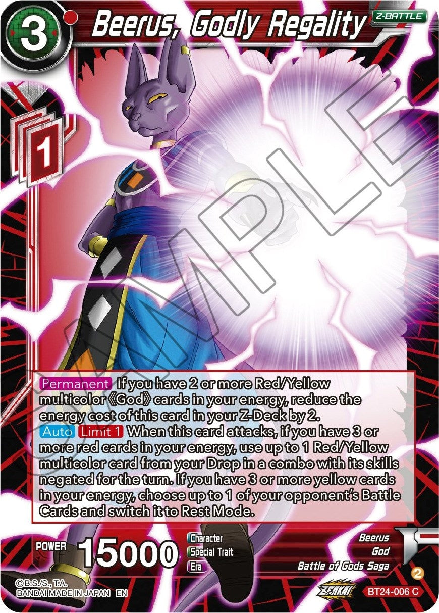 Image for Beerus, Godly Regality (Beyond Generations) (BT24-006) - Dragon Ball Super: Masters
