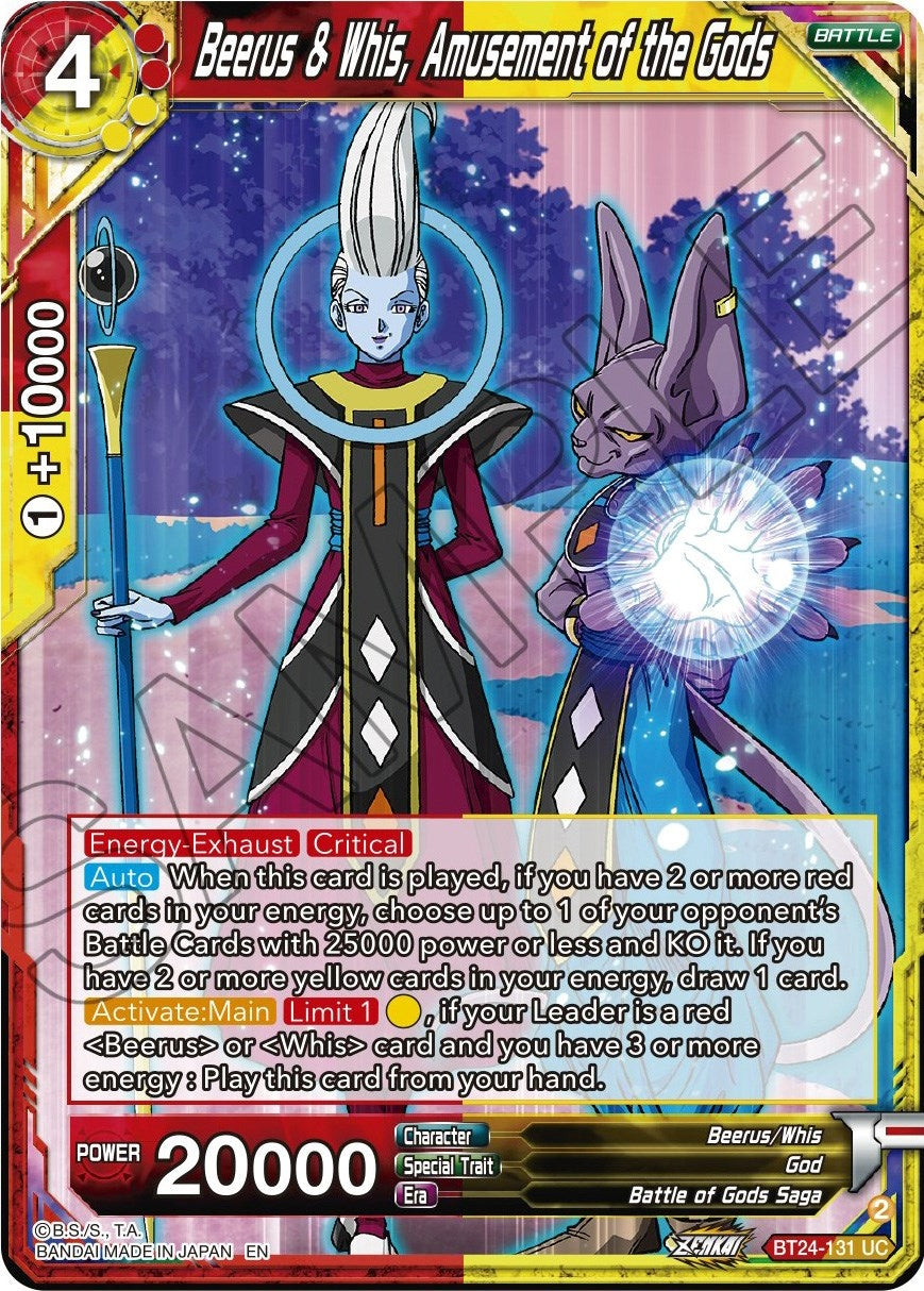 Image for Beerus & Whis, Amusement of the Gods (Beyond Generations) (BT24-131) - Dragon Ball Super: Masters