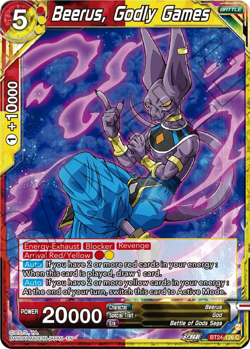 Image for Beerus, Godly Games (Beyond Generations) (BT24-126) - Dragon Ball Super: Masters