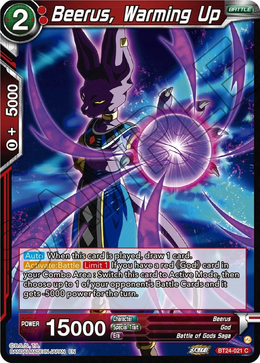 Image for Beerus, Warming Up (Beyond Generations) (BT24-021) - Dragon Ball Super: Masters