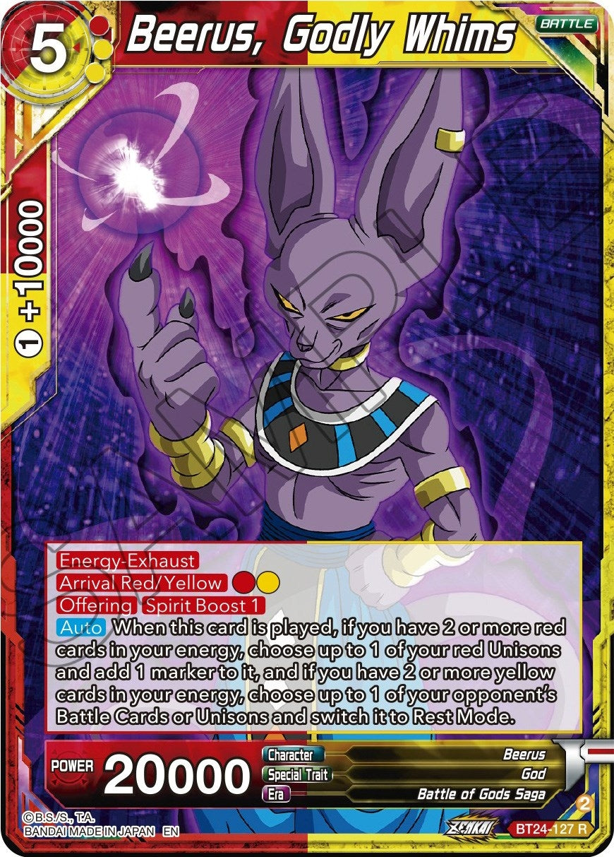 Image for Beerus, Godly Whims (Beyond Generations) (BT24-127) - Dragon Ball Super: Masters