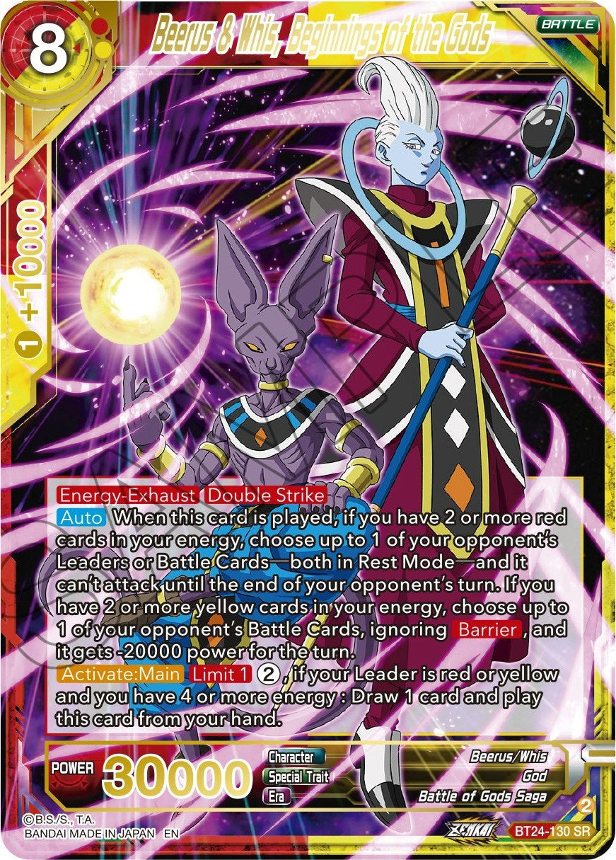 Image for Beerus & Whis, Beginnings of the Gods (Beyond Generations) (BT24-130) - Dragon Ball Super: Masters
