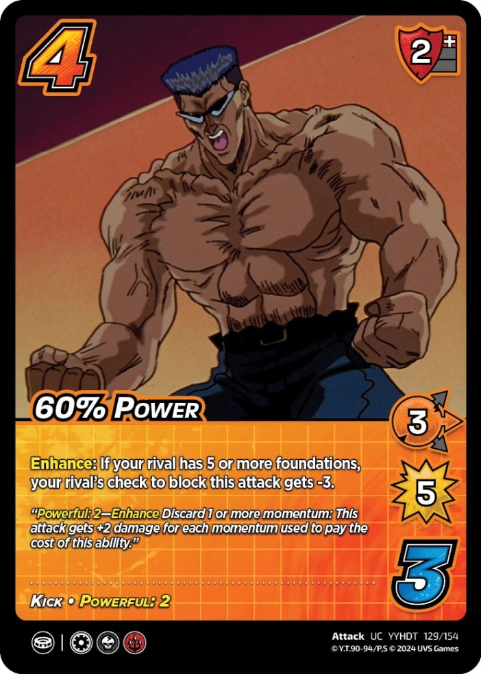 Image for 60% Power (Yu Yu Hakusho: Dark Tournament) (129/154) - UniVersus