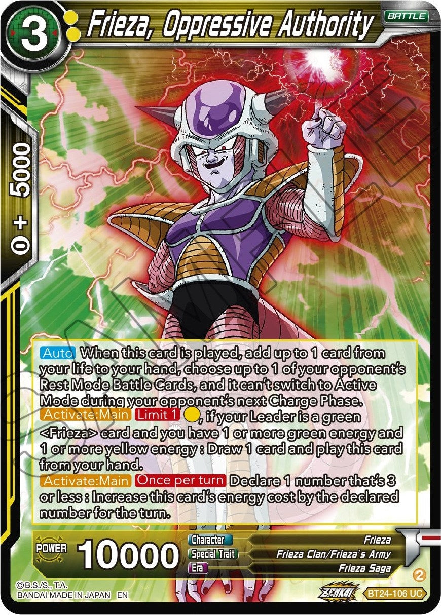 Image for Frieza, Oppressive Authority (Beyond Generations) (BT24-106) - Dragon Ball Super: Masters