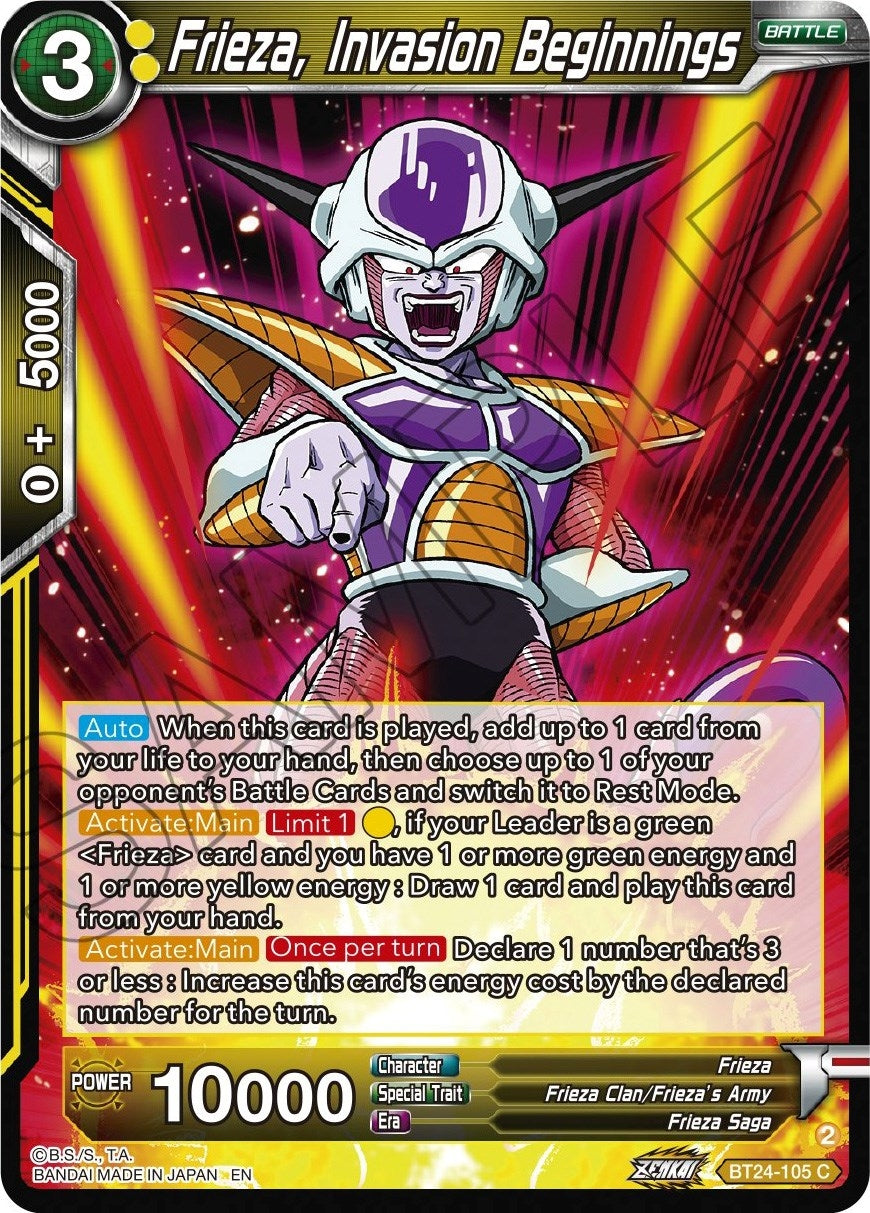 Image for Frieza, Invasion Beginnings (Beyond Generations) (BT24-105) - Dragon Ball Super: Masters