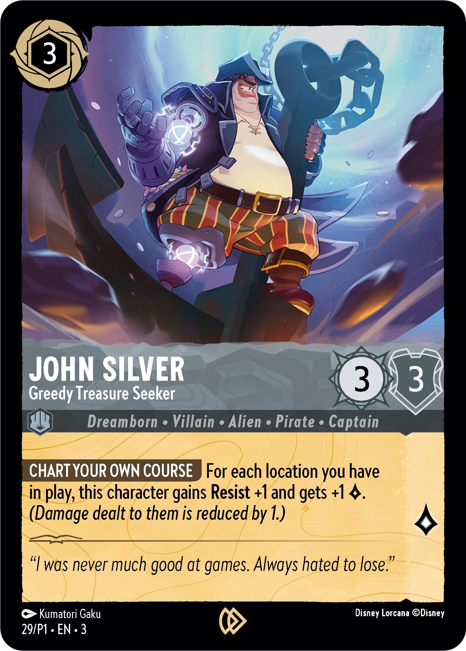 Image for John Silver - Greedy Treasure Seeker (Disney Lorcana Promo Cards) (29) - Disney Lorcana