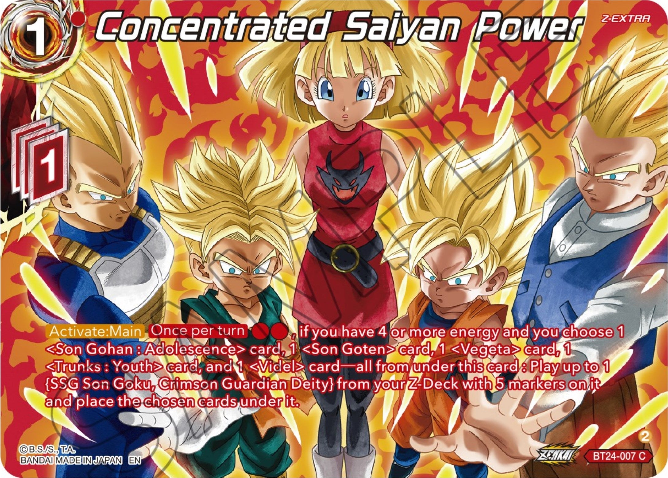 Image for Concentrated Saiyan Power (Collector Booster Silver) (Beyond Generations) (BT24-007) - Dragon Ball Super: Masters