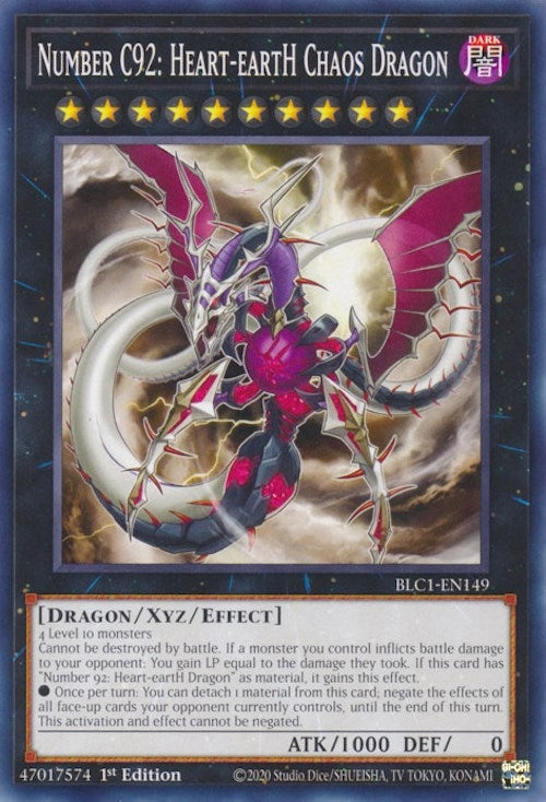 Image for Number C92: Heart-eartH Chaos Dragon (Battles of Legend: Chapter 1) (BLC1-EN149) - YuGiOh