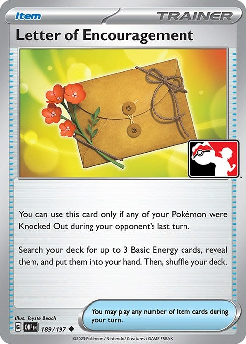 Image for Letter of Encouragement (Prize Pack Series Cards) (189/197) - Pokemon
