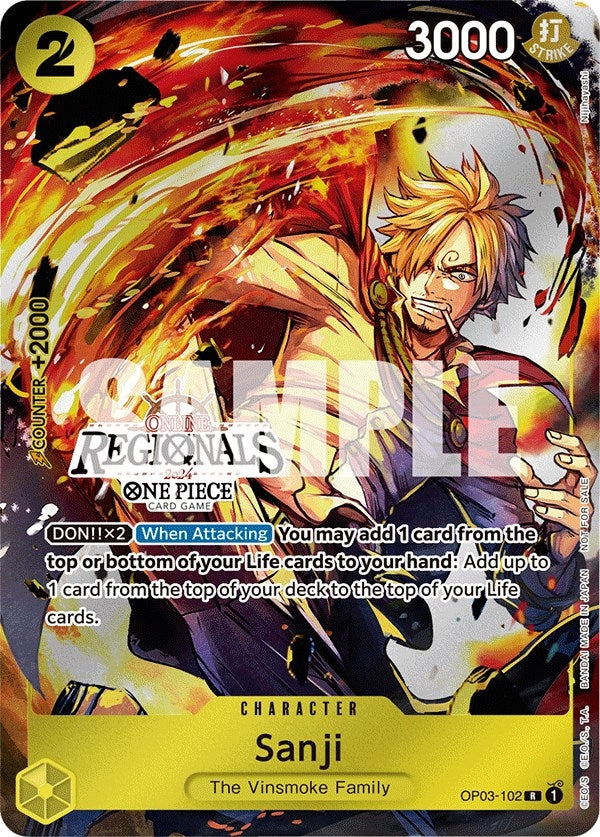 Image for Sanji (Online Regional 2024) [Participant] (One Piece Promotion Cards) (OP03-102) - One Piece Card Game