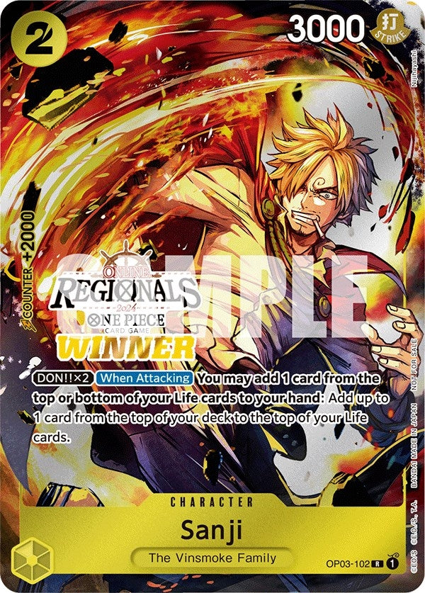 Image for Sanji (Online Regional 2024) [Winner] (One Piece Promotion Cards) (OP03-102) - One Piece Card Game