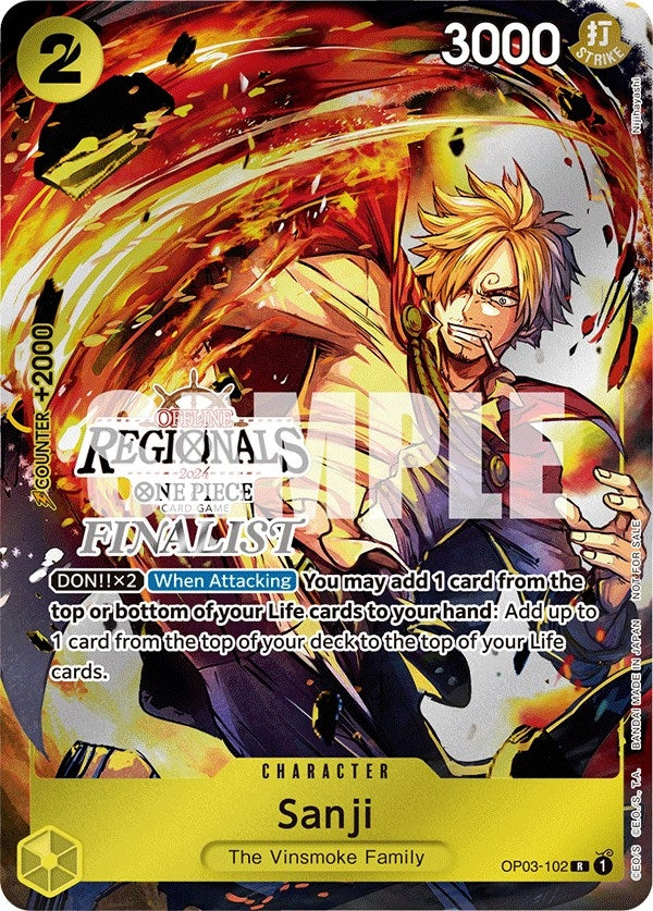 Image for Sanji (Offline Regional 2024) [Finalist] (One Piece Promotion Cards) (OP03-102) - One Piece Card Game