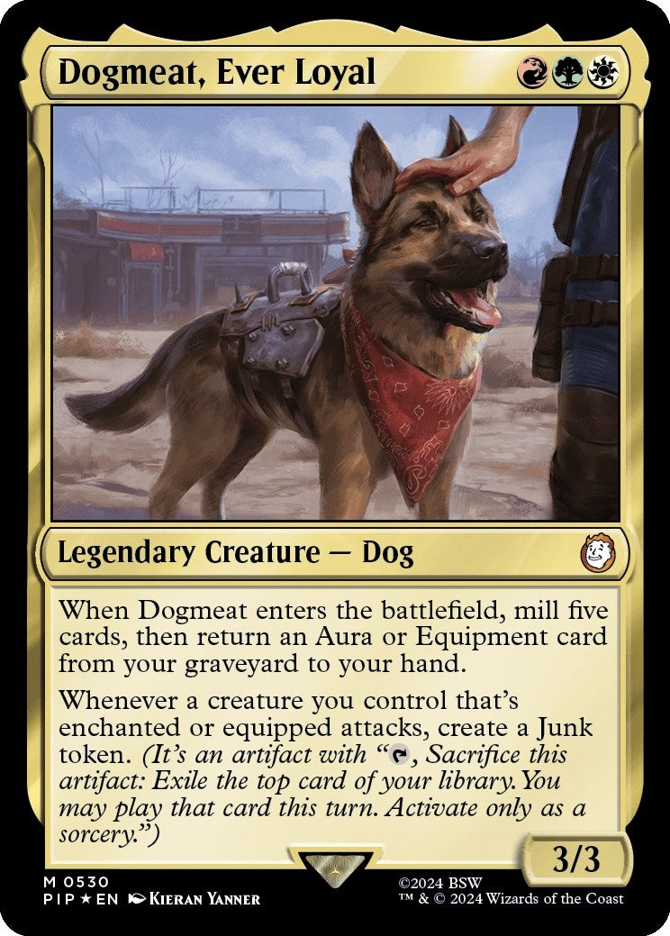 Image for Dogmeat, Ever Loyal (Surge Foil) (Universes Beyond: Fallout) (530) - Magic: The Gathering