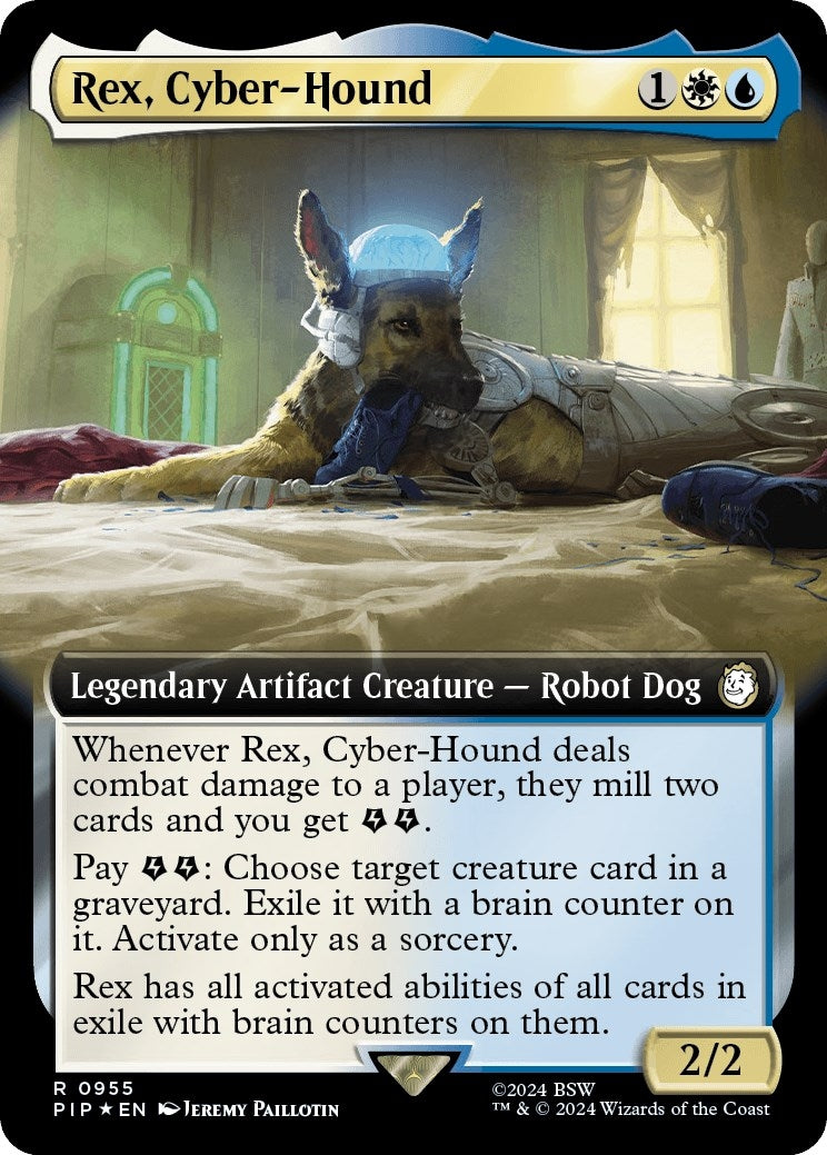 Image for Rex, Cyber-Hound (Extended Art) (Surge Foil) (Universes Beyond: Fallout) (955) - Magic: The Gathering