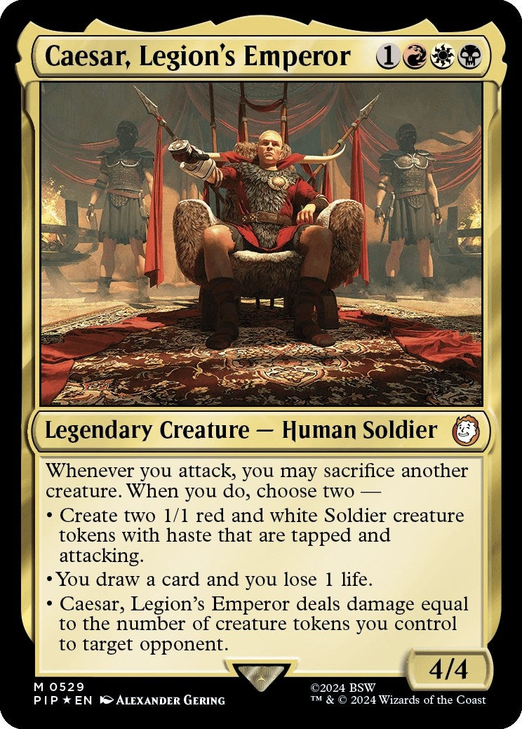 Image for Caesar, Legion's Emperor (Surge Foil) (Universes Beyond: Fallout) (529) - Magic: The Gathering