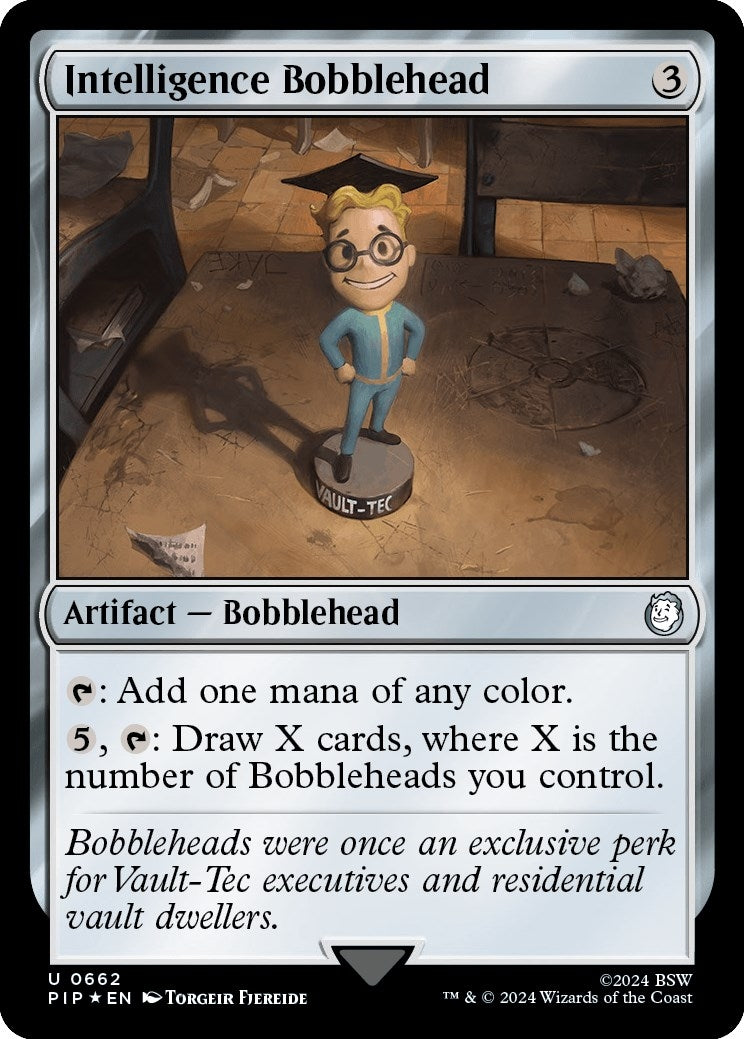Image for Intelligence Bobblehead (Surge Foil) (Universes Beyond: Fallout) (662) - Magic: The Gathering