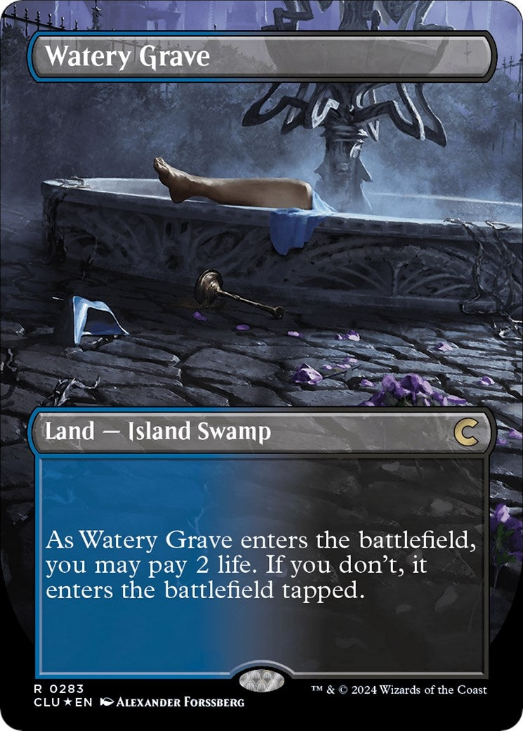 Image for Watery Grave (Borderless) (Ravnica: Clue Edition) (283) - Magic: The Gathering