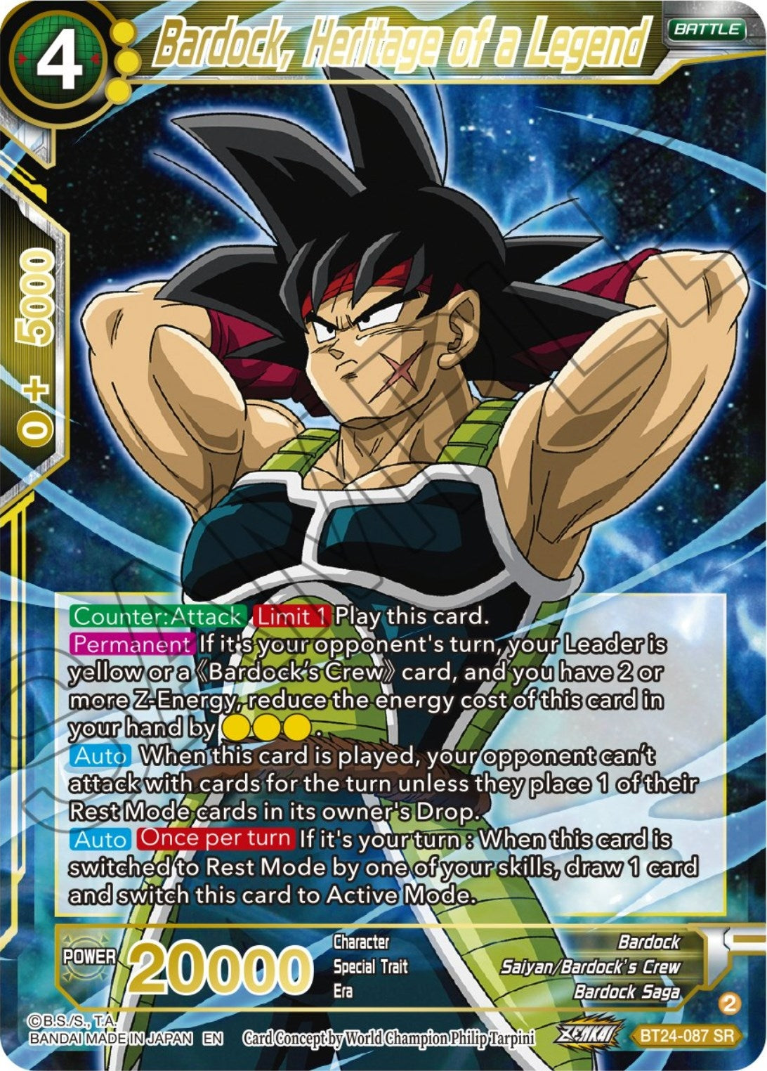 Image for Bardock, Heritage of a Legend (Beyond Generations) (BT24-087) - Dragon Ball Super: Masters