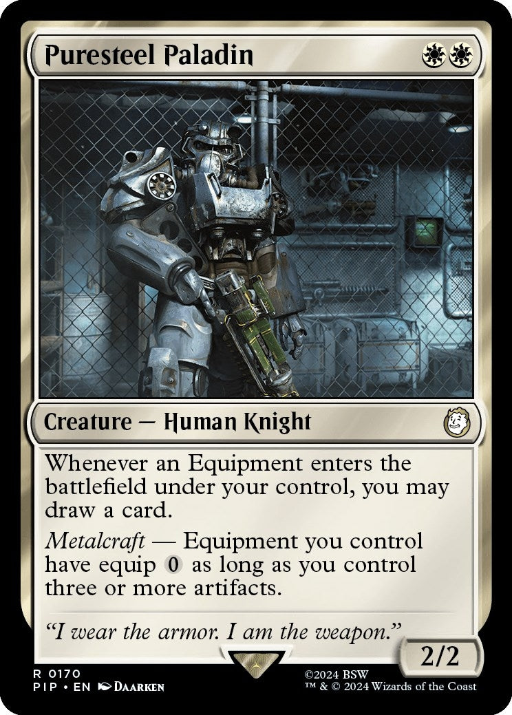 Image for Puresteel Paladin (Universes Beyond: Fallout) (170) - Magic: The Gathering