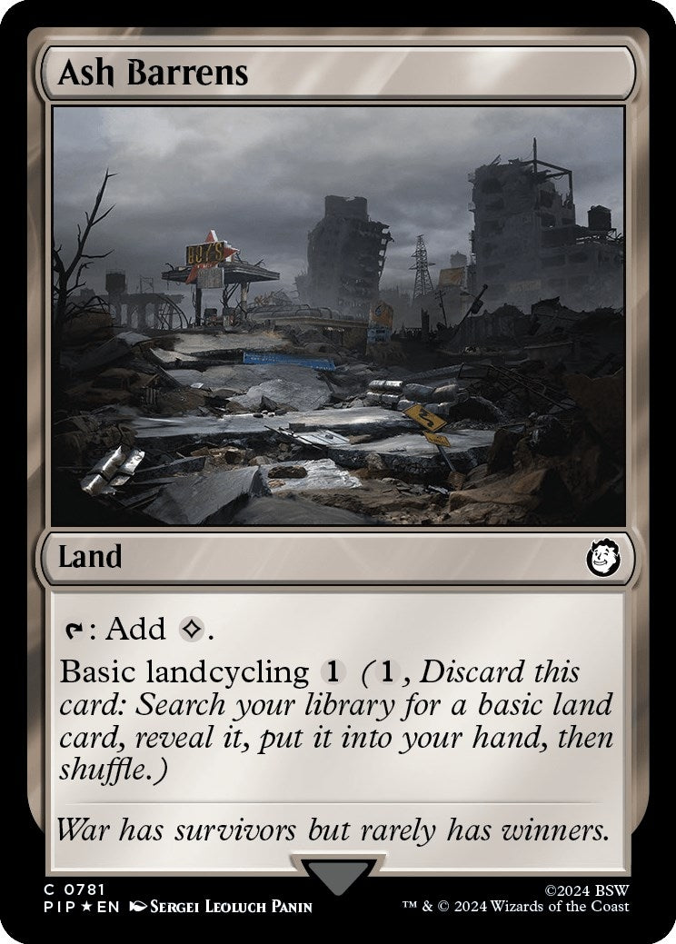 Image for Ash Barrens (Surge Foil) (Universes Beyond: Fallout) (781) - Magic: The Gathering