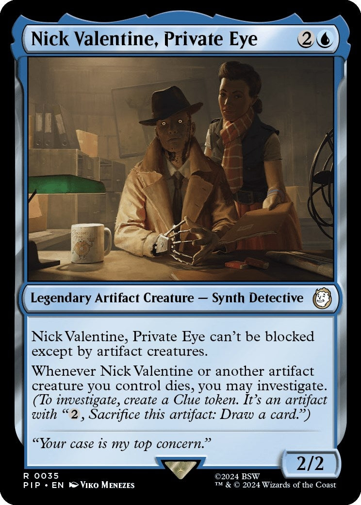 Image for Nick Valentine, Private Eye (Universes Beyond: Fallout) (35) - Magic: The Gathering