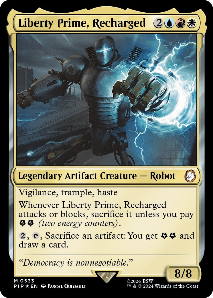 Image for Liberty Prime, Recharged (Surge Foil) (Universes Beyond: Fallout) (533) - Magic: The Gathering