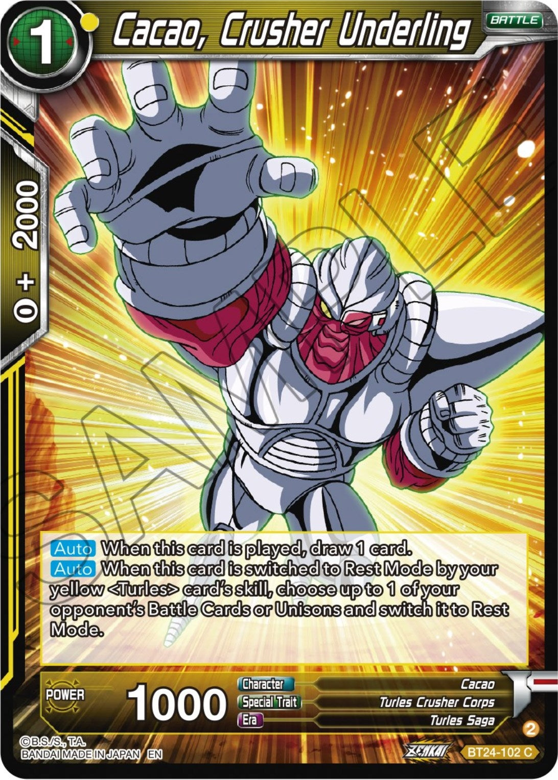 Image for Cacao, Crusher Underling (Beyond Generations) (BT24-102) - Dragon Ball Super: Masters