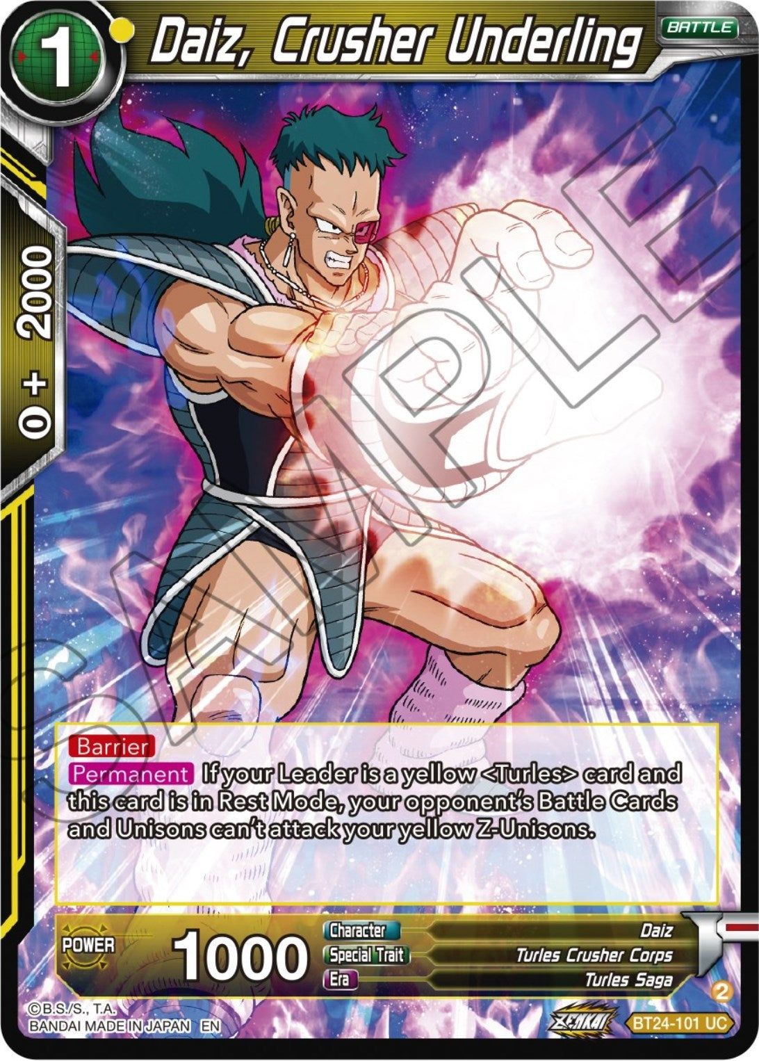 Image for Daiz, Crusher Underling (Beyond Generations) (BT24-101) - Dragon Ball Super: Masters