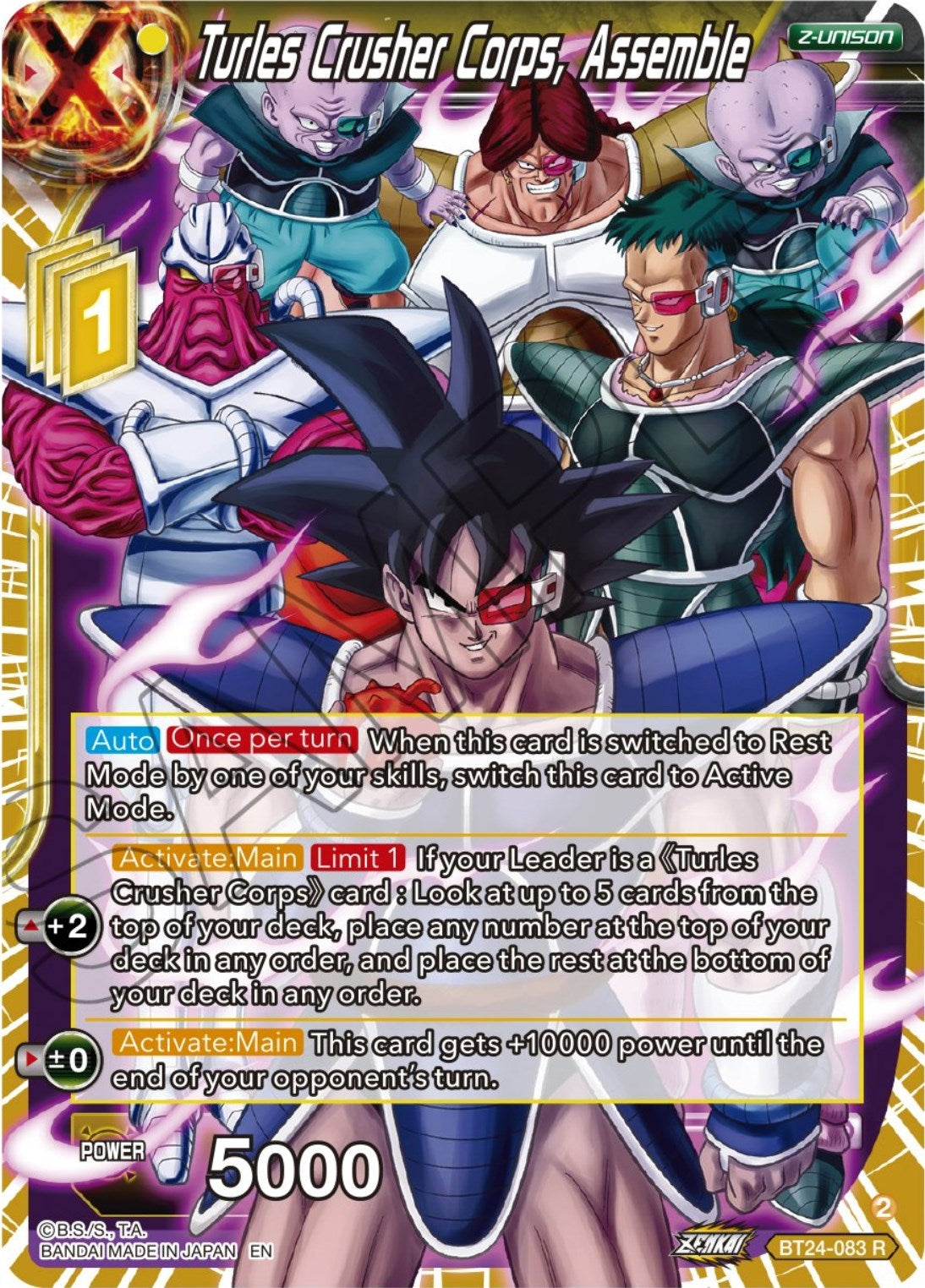 Image for Turles Crusher Corps, Assemble (Beyond Generations) (BT24-083) - Dragon Ball Super: Masters
